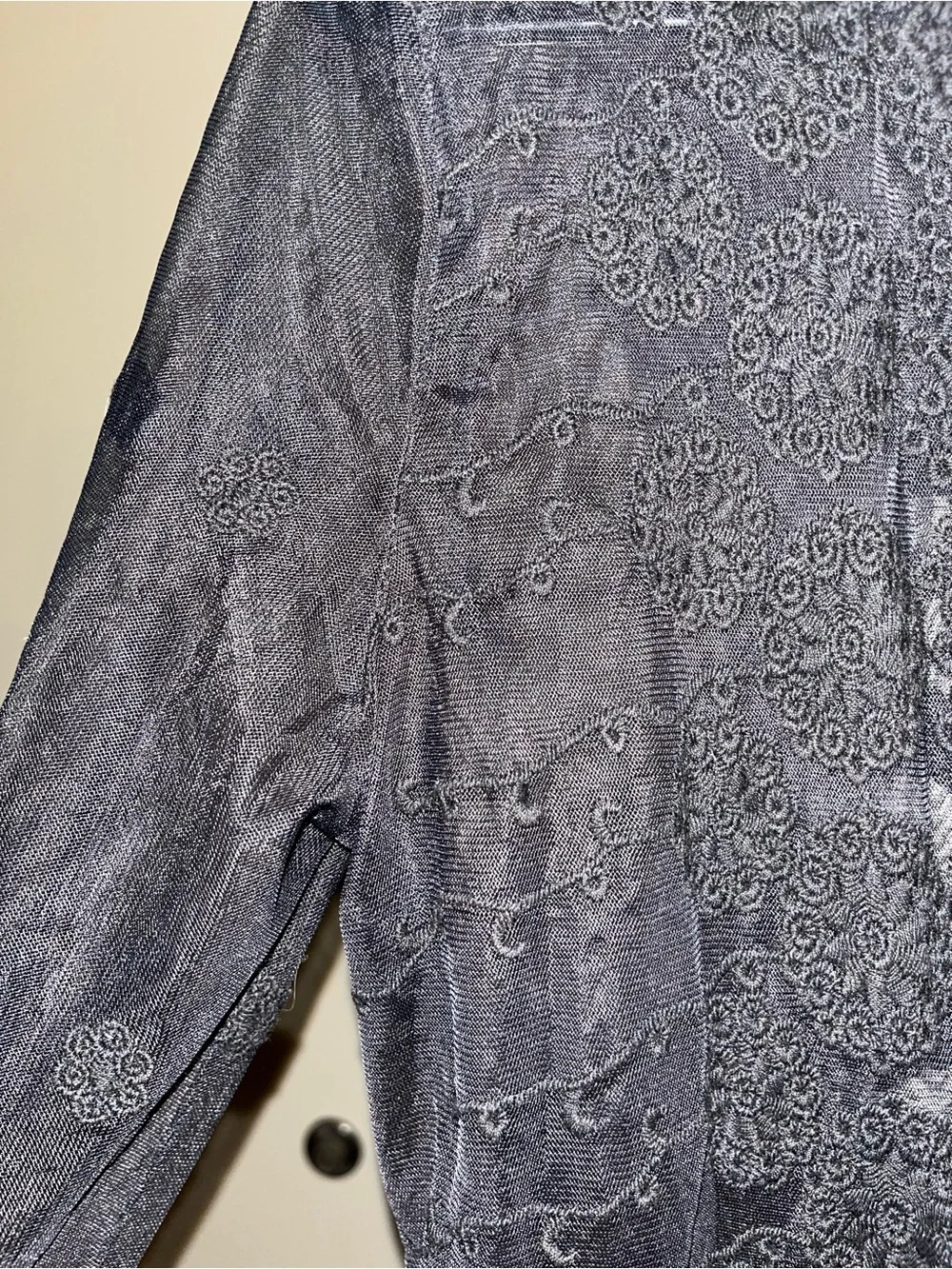 Xtaren sheer Black Lace Long Robe - Women Intimates & Sleepwear. Size M - Picture 5 of 7